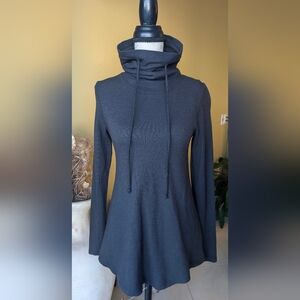 SOUTHCOTT Black Adjustable Drawstring Turtleneck Sweater Tunic Size XS